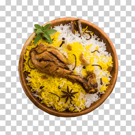 عکس دوربری شده برنج و مرغ زعفرونی(FT0239)