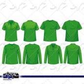 وکتور انواع پیراهن های سبز رنگ