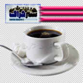عکس دوربری فنجان قهوه با قند