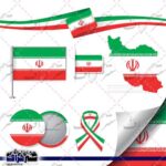 وکتور پرچم های ایران زیبا
